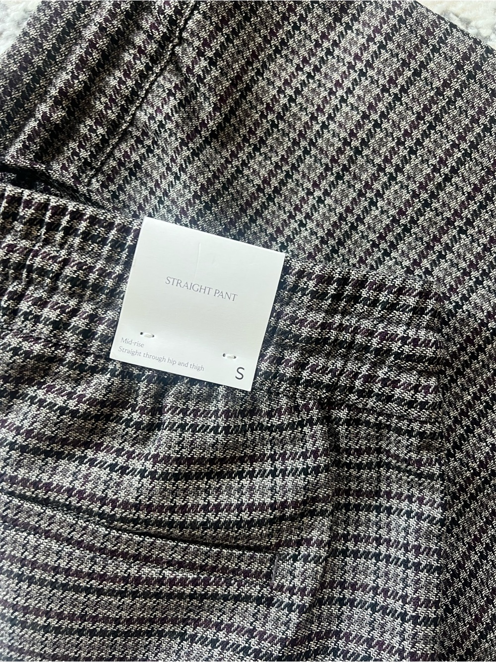 Houndstooth Pull-On Pants with Burgundy Side Stripe - Picture 7 of 8